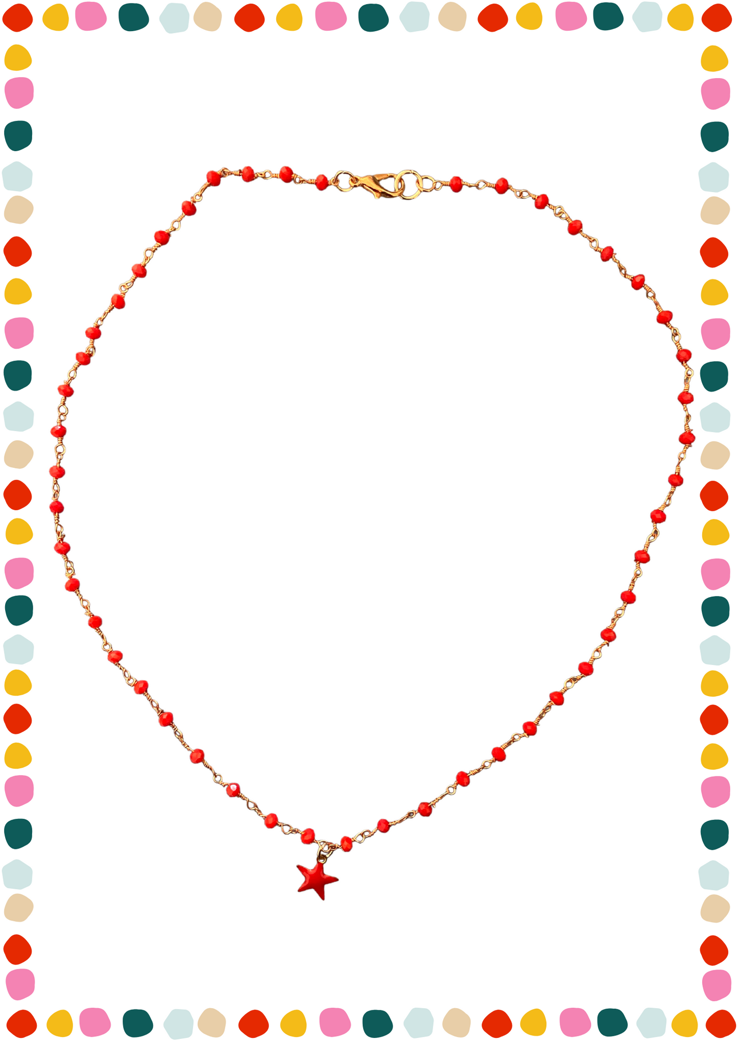 Collana rosario rossa - stella rossa